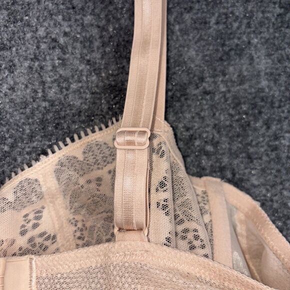 Chantelle C15F50 Day to Night Lace Unlined Demi Bra Size 38C Nude Blush - Picture 7 of 9